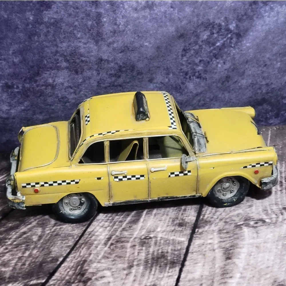 Vintage Tin Metal Taxi Cab